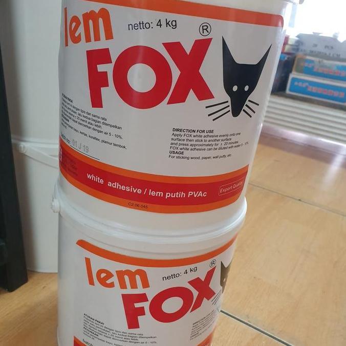 restyreyn- Lem Kayu, PVC Sheet, HPL merek Fox 4 kilo Diskon