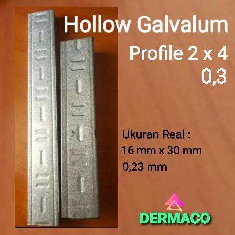 HOLLOW 2 x 4 / HOLLOW GALVALUM PROFILE 2x4 0,3mm / HOLO RANGKA GYPSUM