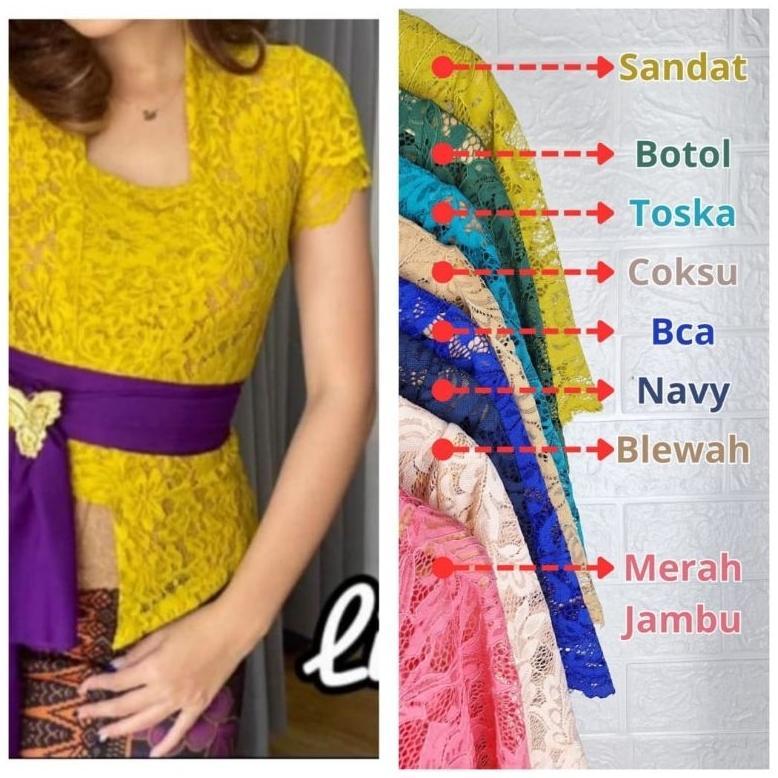 Kebaya Bali Brokat Sofia Strecth Lengan Pendek Model Lilit Terbaru