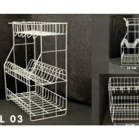 Rak Piring Wastafel 3 Susun - Rak Piring Gantung - Rak Piring Rpl - Rak Dapur