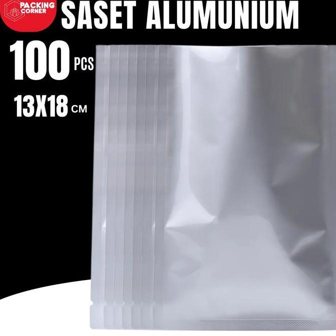 100 PCS Plastik Sachet Alumunium Foil Kemasan Saset Makanan Saos Bumbu Non Ziplock Sealer Metalized