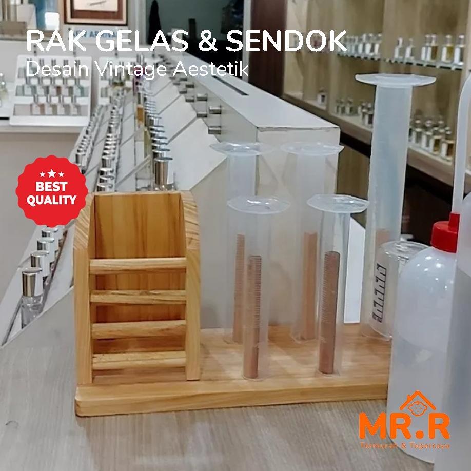 Dish Rack Susun Serbaguna Rak Gelas Piring Kayu Kitchen Set Aesthetic Multifungsi