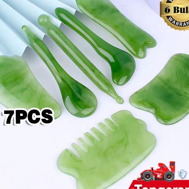 7 Pcs/Set Guasha Board Gua Sha Jade Alat Pijat Wajah Gua Sha Terapi