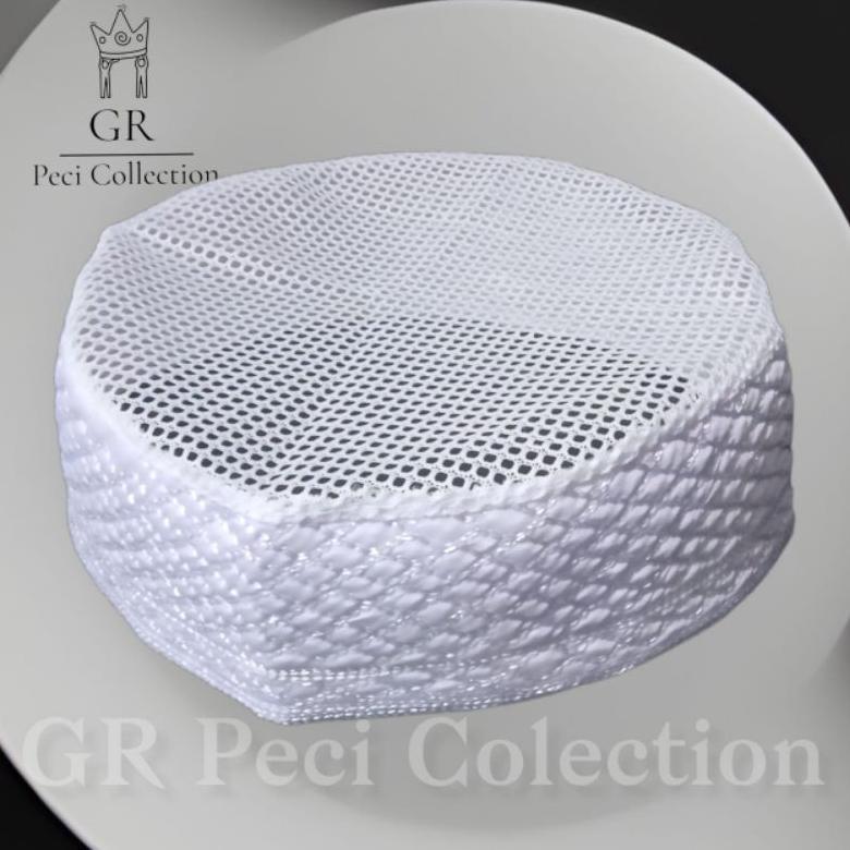 big sale peci kopiah ikaf madinah jaring terbaik premium tinggi 5/6 cm terlaris / peci madinah jarin