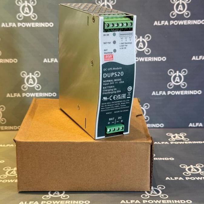 Baru UPS Modul tanpa PSU 24V DC 20A Meanwell DUPS20 Alfapower10
