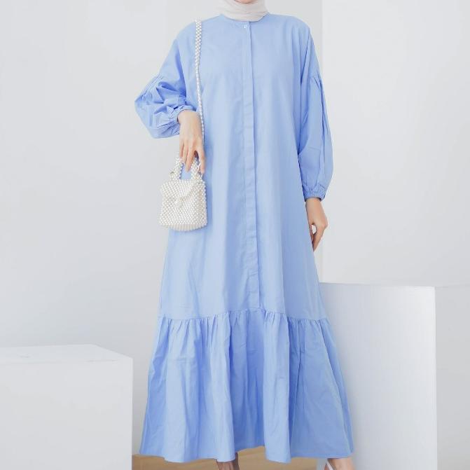 Sale Velmo Junko Dress Wanita Muslim Katun Lengan Balon