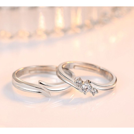 deffansilver Cincin Couple Palladium Asli untuk Nikah & Tunangan - Cincin Pria Halal Non Emas