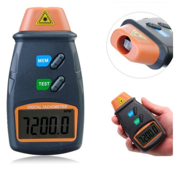 leles Alat Pengukur Digital u/ RPM Meter (Rotasi)+Laser Infrared u/ Bengkel
