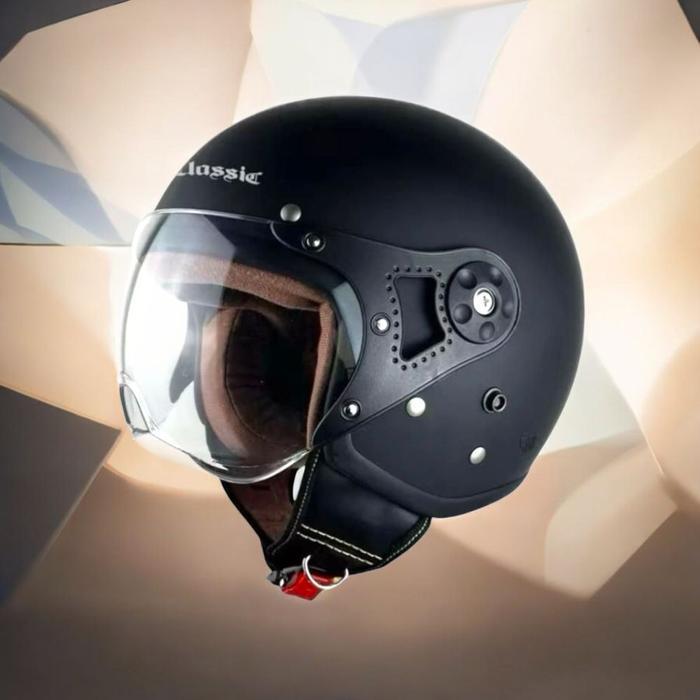 Classic Helm Retro Bogo Hijab Wanita Terbaru Pilot Kaca Hitam Smoke Ukuran S M L Bahan Abs Original 