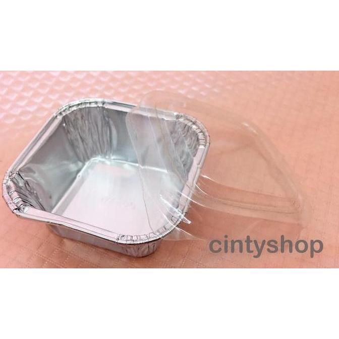 Dispo- Alumunium Foil Tray Ox 100 Dengan Tutup Plastik Bening
