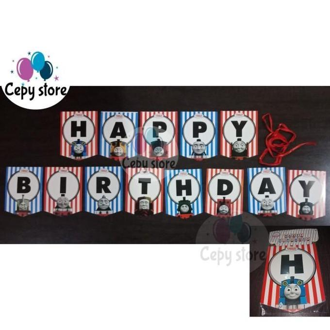 Pilihan- Banner Happy Birthday / Bunting Flag Ultah Kereta Thomas