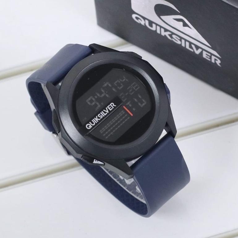 hot jam tangan pria digital quiksilver drone strap rubber