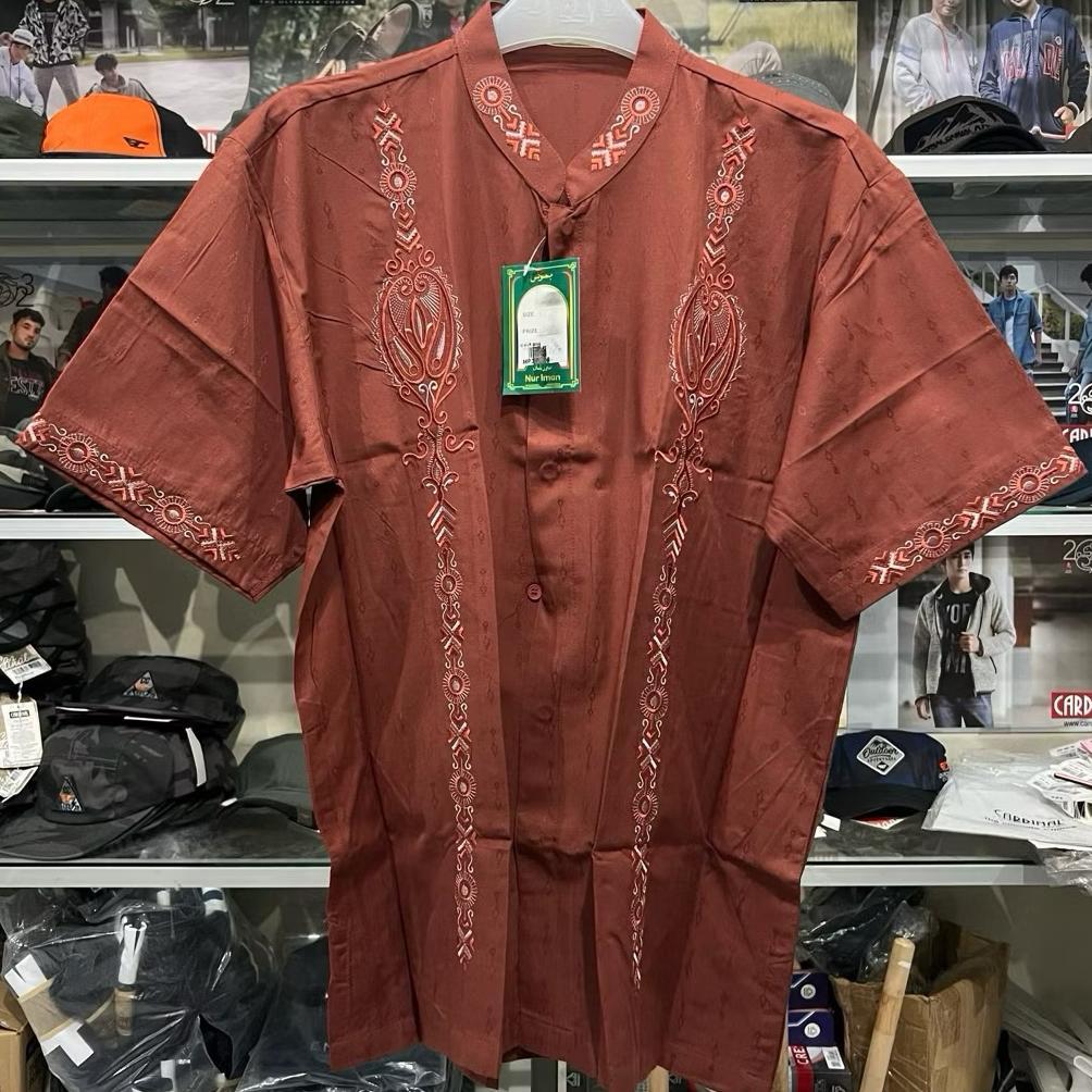 wajib punya obral baju koko nur iman lengan pendek / kemeja koko murah