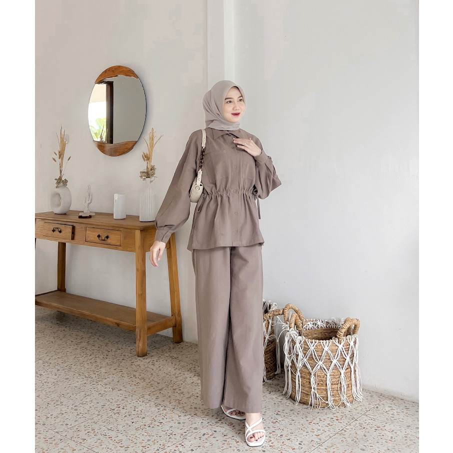 Cottonky Naria Set Linen | Bahan Katun Linen Nyaman