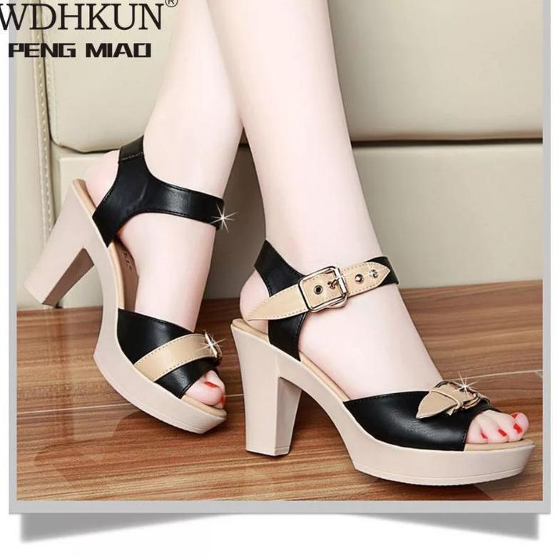 Mulus Sandal Wanita Heels Hak Besar Dan Tinggi 8Cm