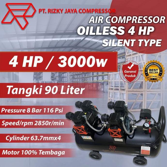 Kompresor Angin Oilless 4 HP kompresor Angin Silent 4hp