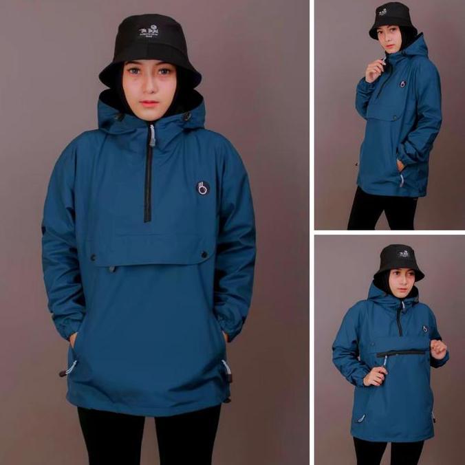 NIKMATI PRODUK INI THE BOJIEL Jaket Parasut Unisex Model Cagoule Simple Waterproof Original Dengan K