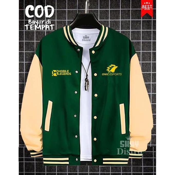 HEMAT LUAR BIASA Jaket Varsity Baseball Original Onic | MobileLegend - Jacket Bomber Premium Pria wa