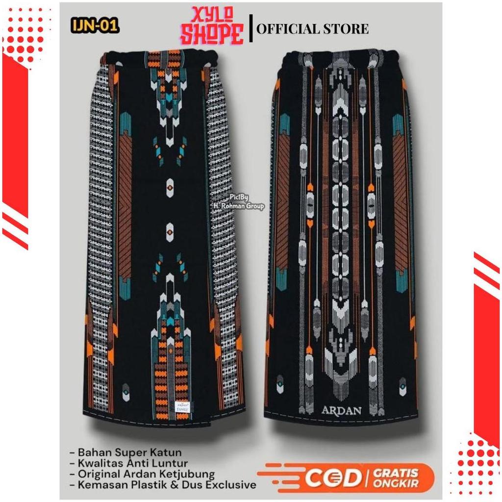 Sarung Ardan Songket Kembang Gunungan Hitam Print SP Teratas
