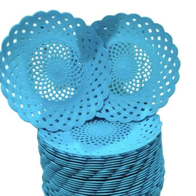 piring rotan plastik 24pcs , piring plastik cantik , piring plastik , piring rotan plastik cekung , 