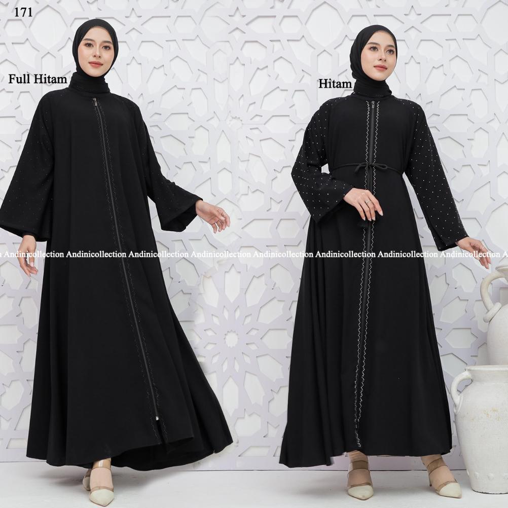 terlaris abaya jetblack hitam pekat jetblack premium full sleting gamis outer syari muslimah remaja 