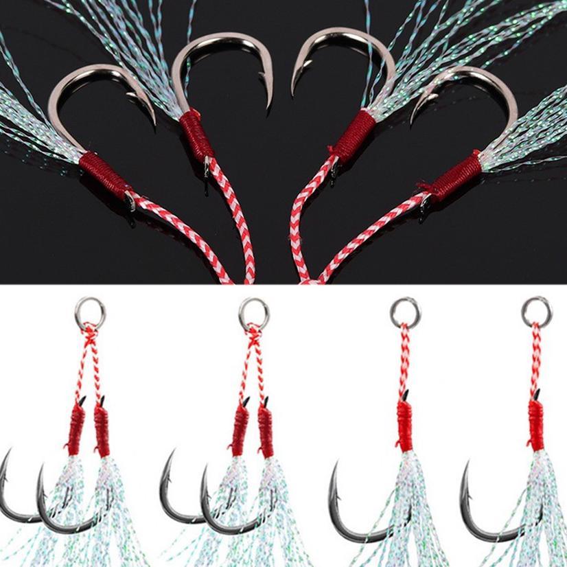 Double Assist Hook Jigging/Single Assist Hook Fishing Jig Assist Jig Fishing Hook Hi-Carbon Steel As