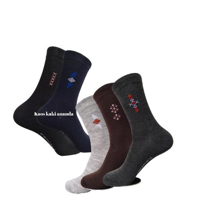 DY57 - Kaos Kaki 6Pasang Kaos Kaki Kerja Pria Dewasa Panjang Motif Warna Acak Tebal Antibakteria Lem