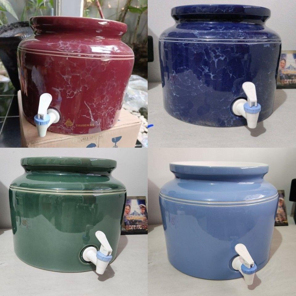 Guci Keramik Galon Air Trisensa Model Polos / Guci Galon Air