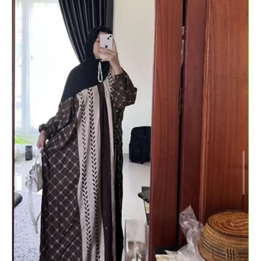 Discount Kaftan Motif Madinah Jumbo Busui Homey Dress Adem Rayon Simpel Elegan Premium Motif Terbaru