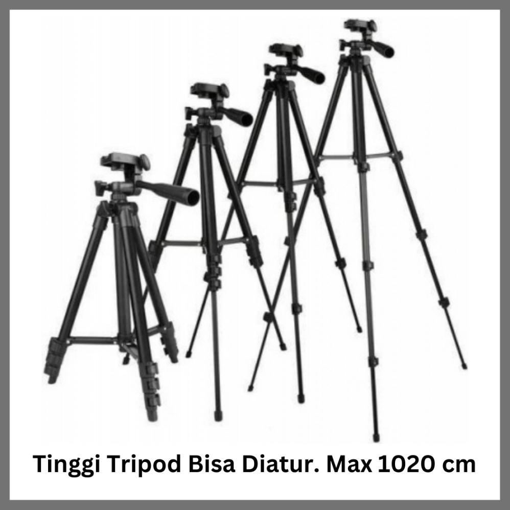 NEW DEALS Tripod 3120 Tinggi1 Meter With Hp Stabilizer Stand Holder Handphone, Camera Konten Kreator