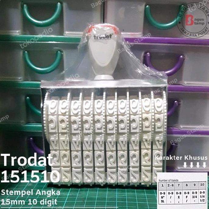 TERBARU - Trodat 151510 Stempel Manual Angka 10 Digit 15mm ORIGINAL Besar Jumbo bisa untuk Tanggalan