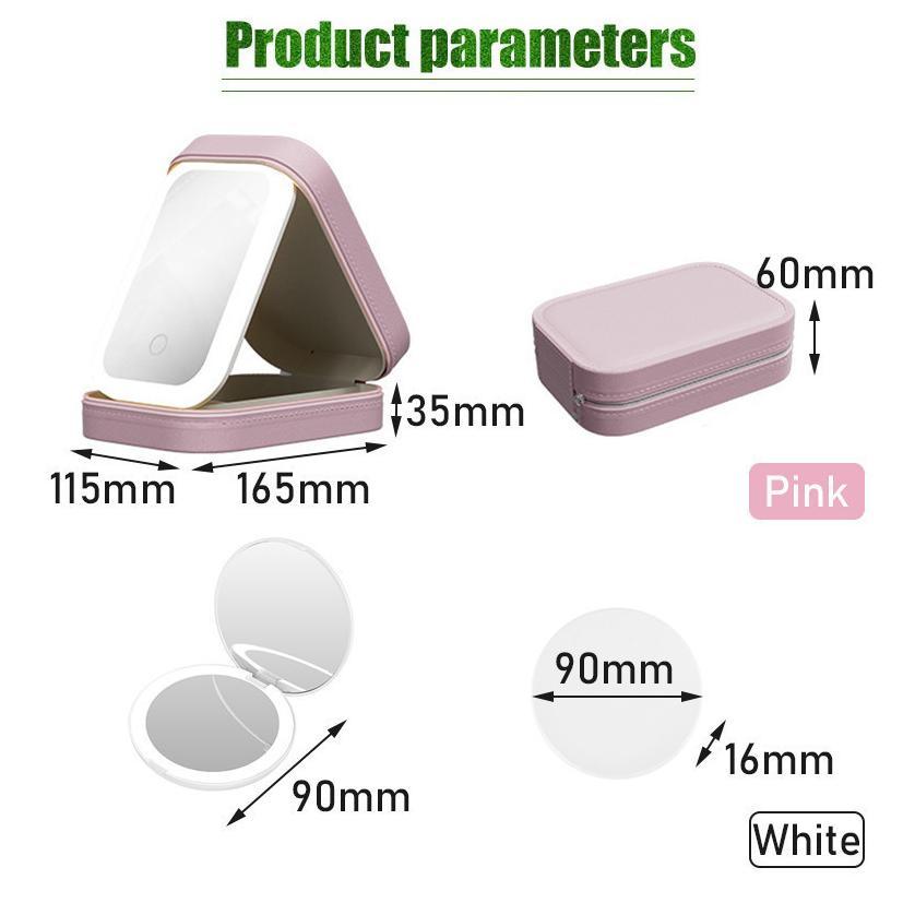 Tas Makeup Lampu Led / Tas Kosmetik dengan Cermin Lampu LED Tas Makeup Beauty Case / Full Mirror Tas