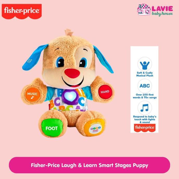 Fisher Price Laugh & Learn Smart Stages Puppy 6M+ Mainan Edukasi Bayi | Boneka Interaktif Musik & Be