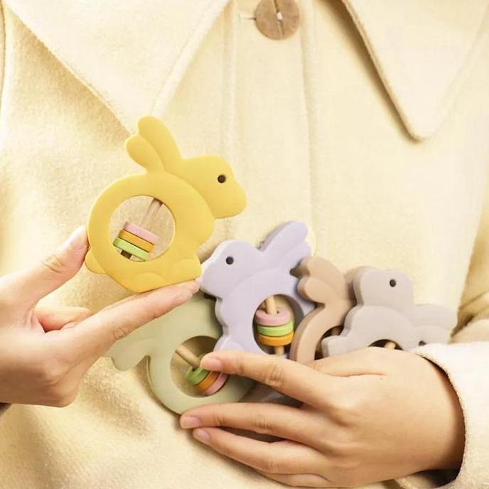 George Baby Silicon Teether Rattle Rabbit