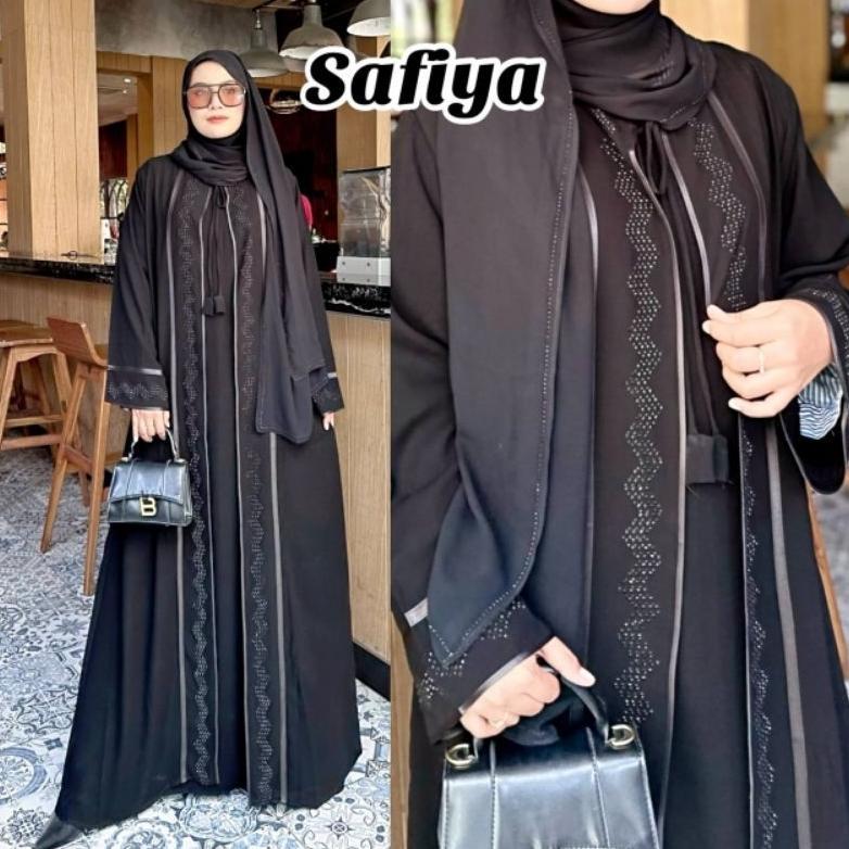 TERMURAH Abaya Hitam Gamis Wanita Terbaru Turkey Arabian Fashion Muslim Dubai Safiya