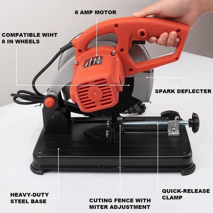 Terlaris Jld 8" Mesin Potong Besi Cut Off Machine Chop Saw 950W Gergaji Mitra J208 Mesin Potong Tula