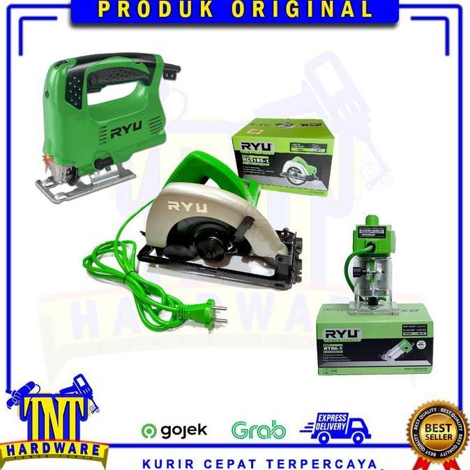 Terlaris Paket Tukang Kayu Komplit Ryu Circular Saw/Jig Saw/Trimmer