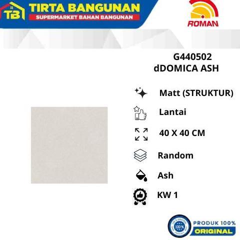ROMAN KERAMIK 40 X 40 CM FLOOR TILE G440502 dDOMICA ASH / KERAMIK LANTAI KW 1