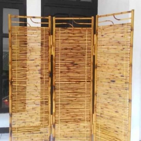 Pembatas Ruangan / Sketsel / Partisi Bambu Cendani 3 pcs