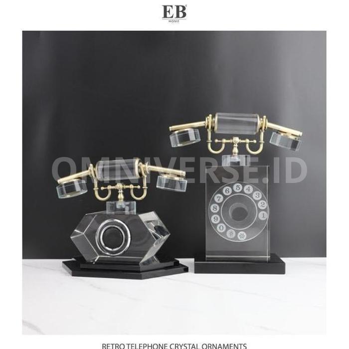Pajangan Meja Miniatur Telpon Klasik / Retro Telephone Crystal Ornaments EB Home 3870