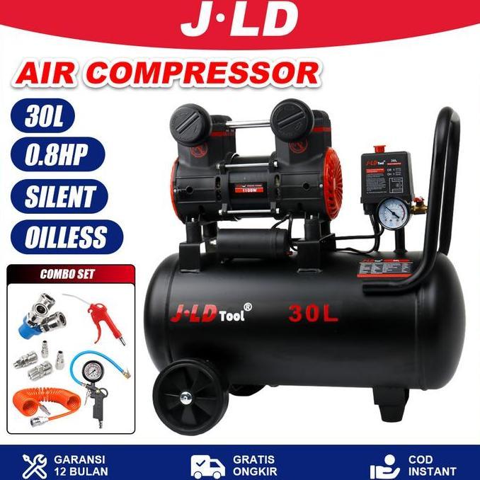 New- Jld Mesin Kompresor Angin 0.8Hp 30L Compressor Oilless