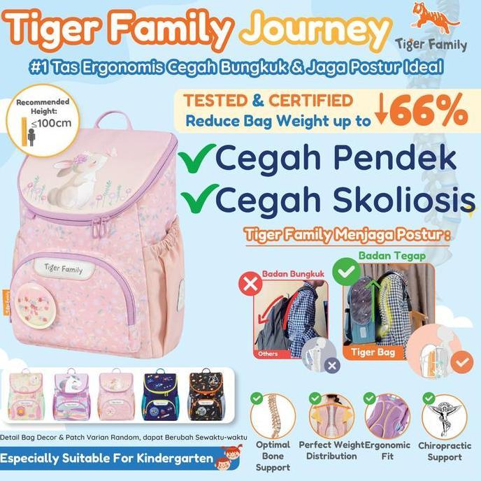Pilihan- Journey : Tiger Family Ergonomic Bag - Backpack Tas Ransel Sekolah Anak Untuk Kesehatan