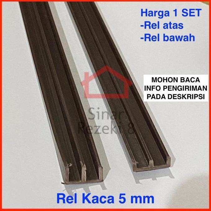 Rel Kaca 5 mm Plastik / Sliding Coklat Pintu Lemari Geser