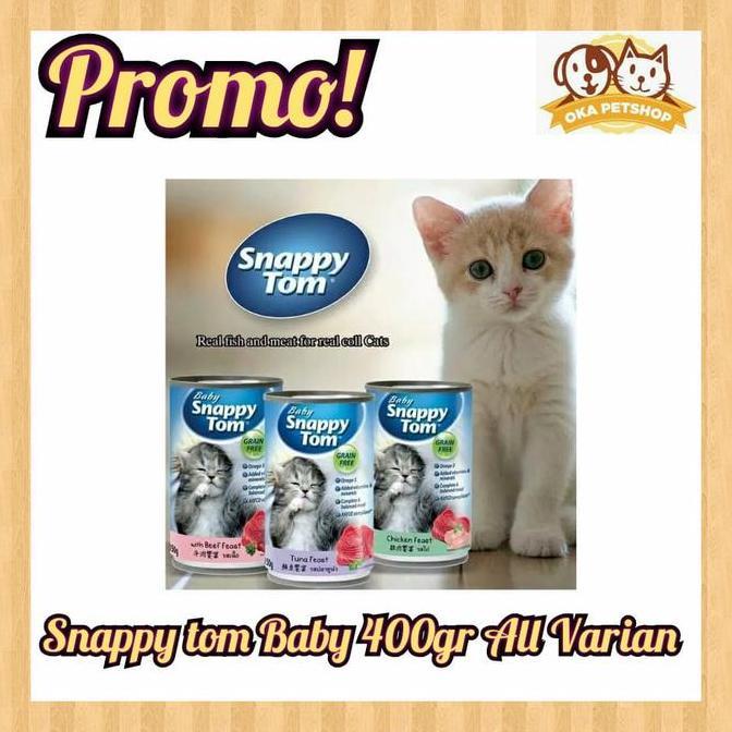 Meong- New- Makanan Kucing Snappy Tom Baby Kitten 400Gr/Wet Food-Cat Food Kucing