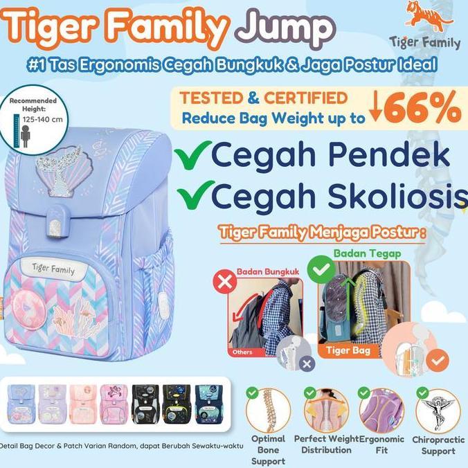 Pilihan- Jump : Tiger Family Ergonomic Bag - Backpack Tas Ransel Sekolah Anak Untuk Kesehatan