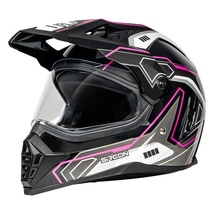 Cargloss Sircon Supermoto Venturo Helm Full Face - Pink