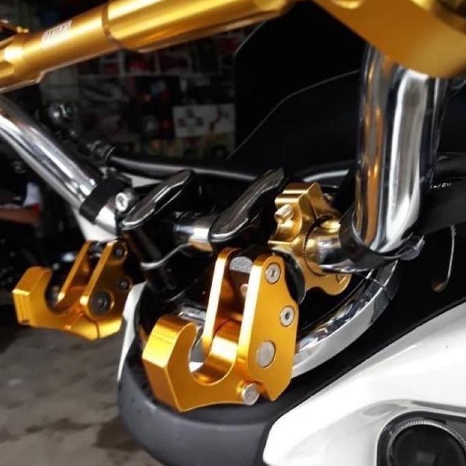 GANTUNGAN BARANG MOTOR ABS PREMIUM MODEL BD JEPIT DI STANG UNIVERSAL PCX,ADV,VIXION,CB150R,VERSA,BYS