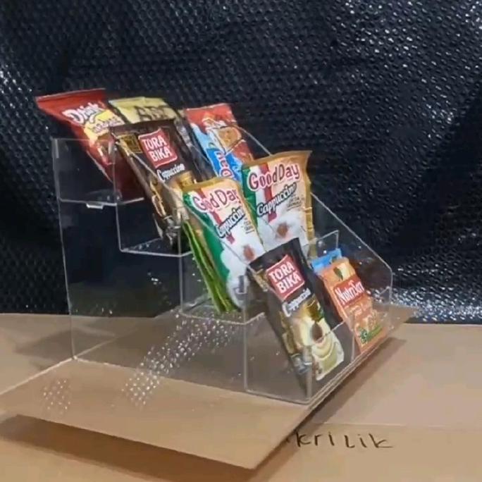 Rak kopi akrilik/tempat kopi seduh 8 slot