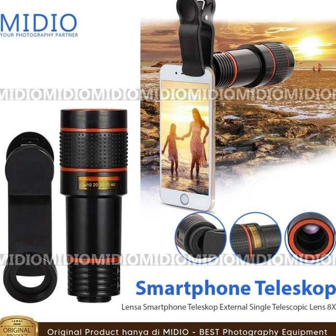 Lensa Smartphone Teleskop External Single Telescopic Lens 8X