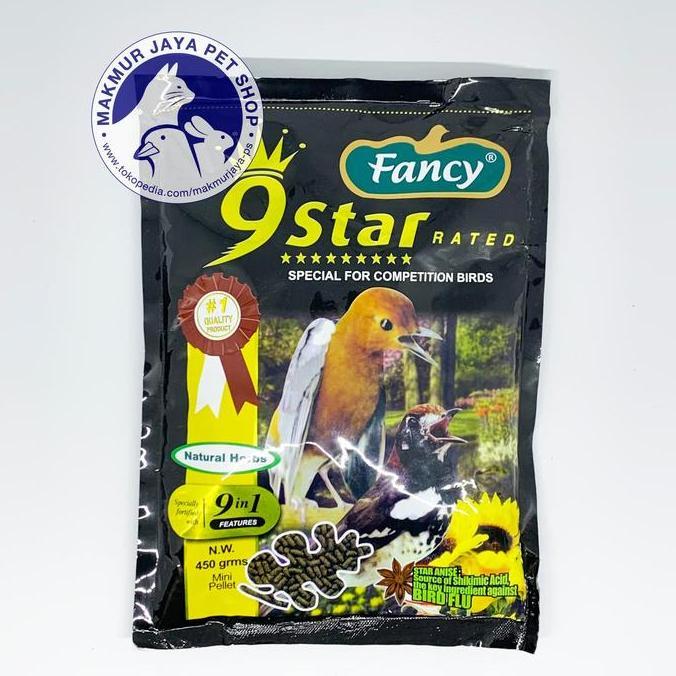Pakan Burung Fancy 9 Star Natural Herbs Coklat 450 Gram